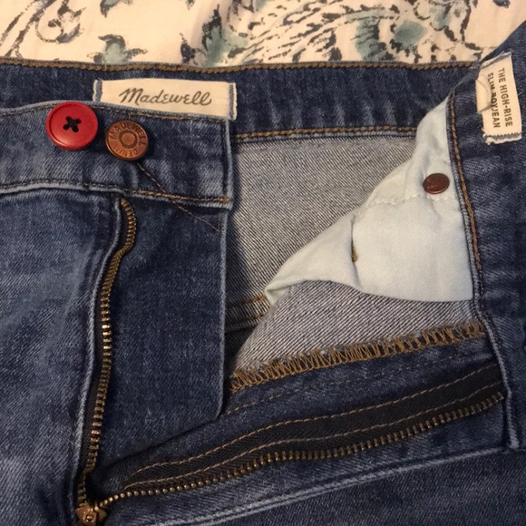 Madewell High-Rise Slim Boyjeans with Stripe - Picture 6 of 7